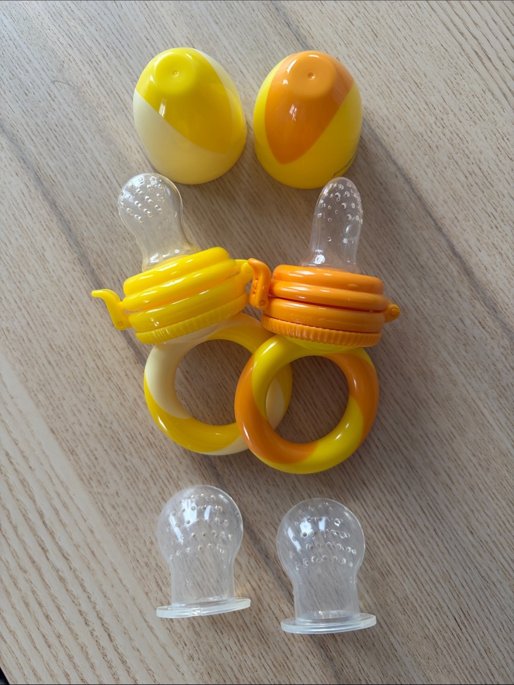 🍓NatureBond Fruit Feeder & Teething Pacifier Set in Yellow & Orange